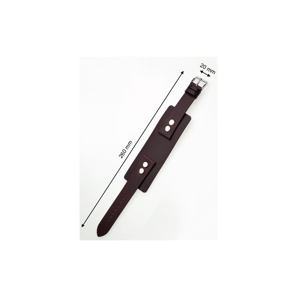 Perigaum Replacement Strap for P-0701 u. P-0702 20 x 260 mm Brown Silver Clasp