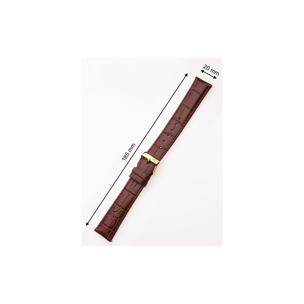 Perigaum Leather Strap 20 x 185 mm Brown Gold Clasp