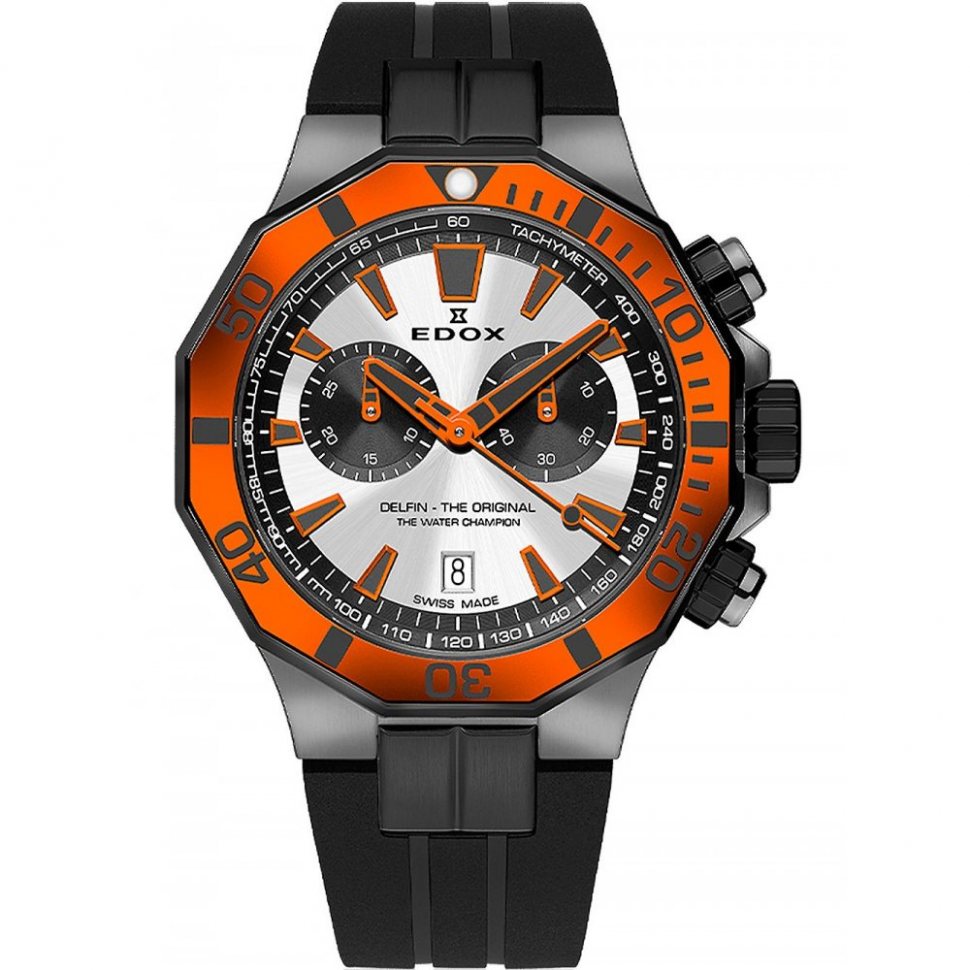 Edox 10112-37GNOCA-ANO Delfin Chronograph Mens Watch 43mm 20ATM