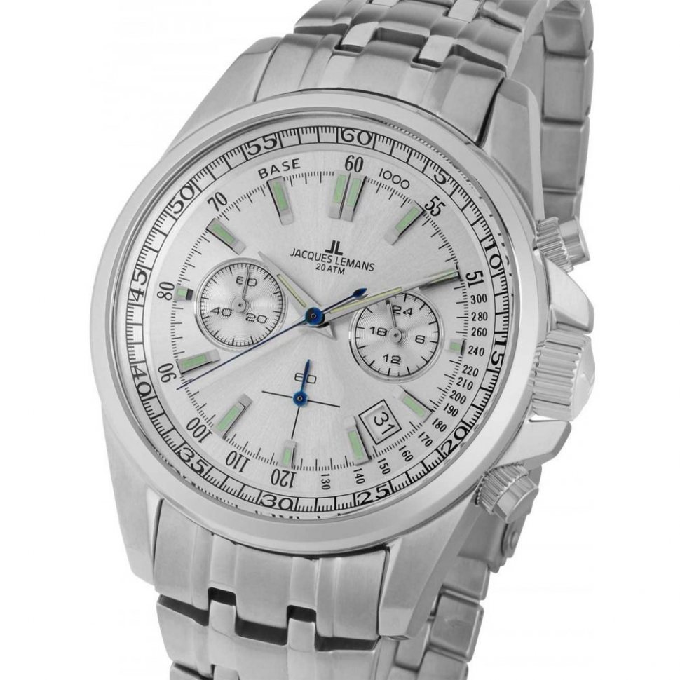 Jacques Lemans 1-1117.1FN Liverpool Chronograph Mens Watch 44mm 20ATM