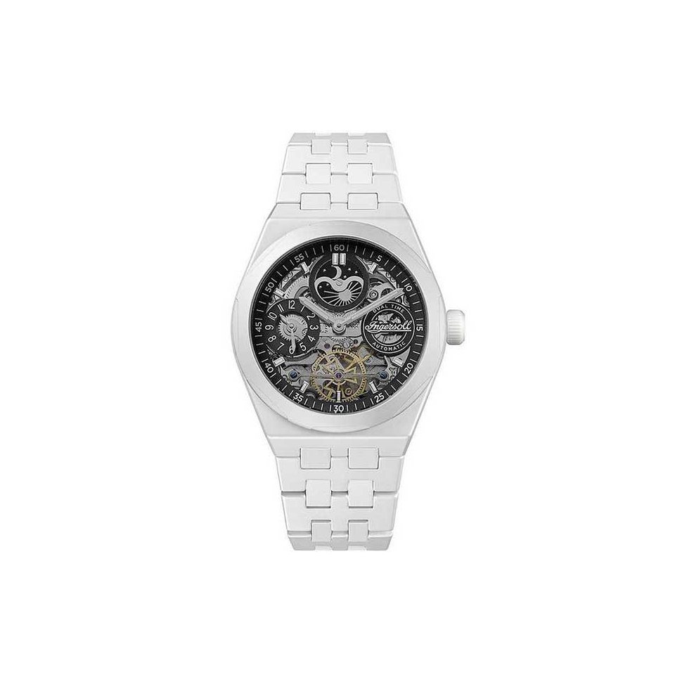 Ingersoll I15101 The Broadway Ceramic Dual Time Automatic Mens Watch 43mm 5ATM