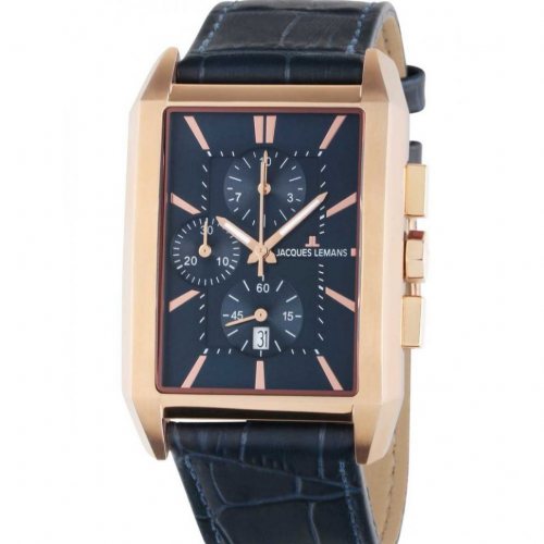 Jacques Lemans 1-2161.1G Torino squarer Mens Chronograph 34mm 5ATM