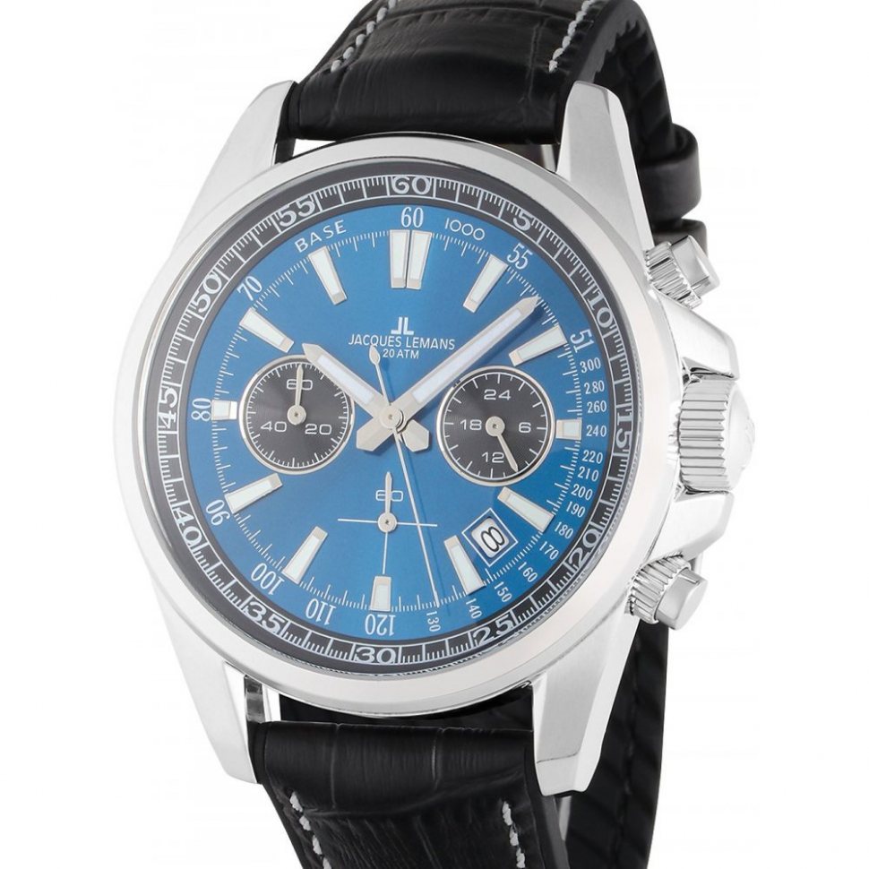 Jacques Lemans 1-2117S Liverpool Mens Chronograph 44mm 20ATM