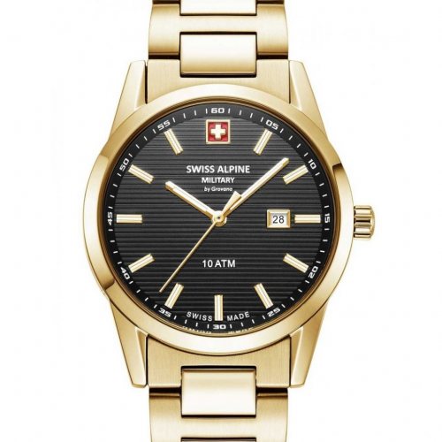 Swiss Alpine Military 7767.1117 Ladies Watch Argos gold black 34mm 10ATM