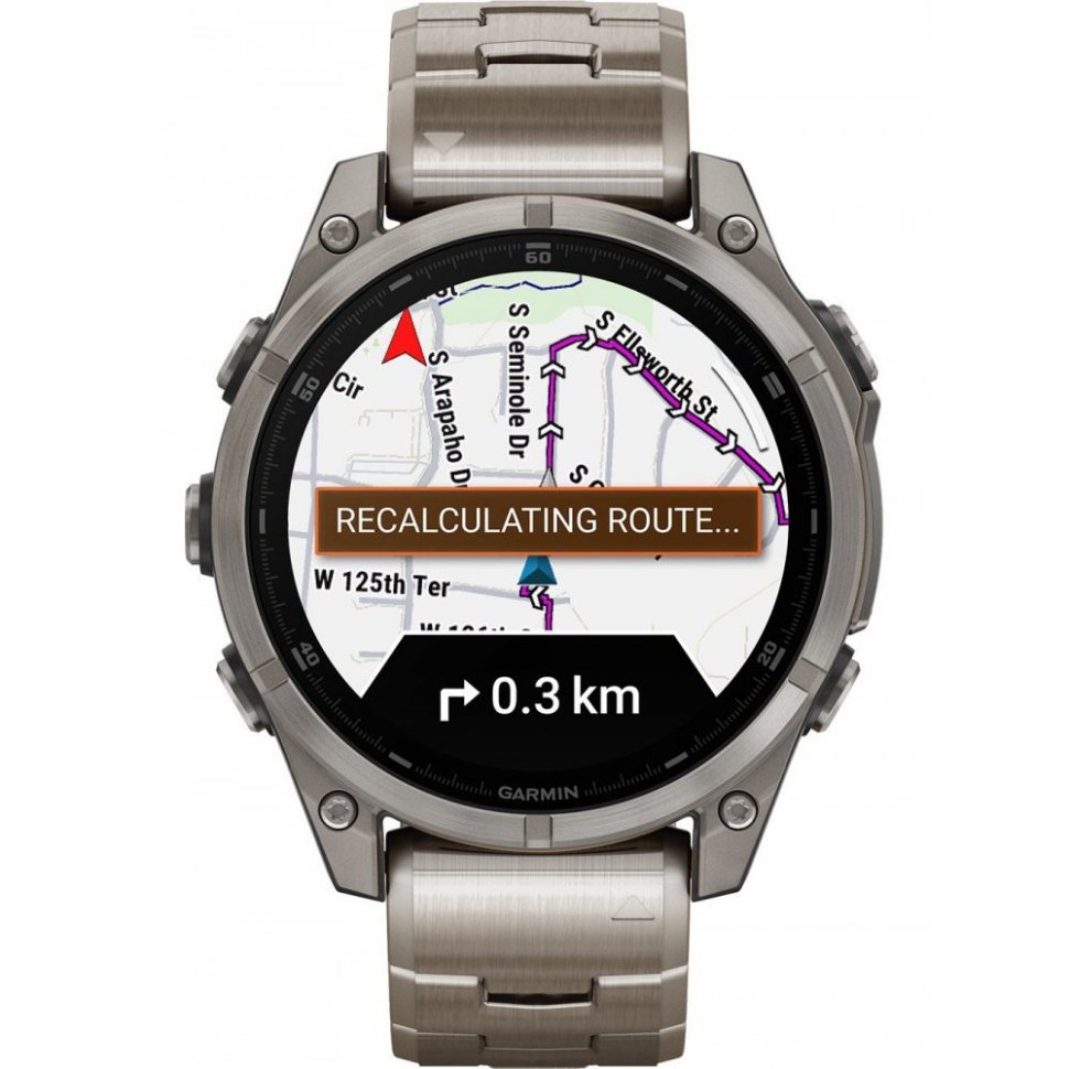 Garmin 010-02904-40 Mens Watch fenix 8 AMOLED Sapphire crystal silicone strap 47mm 10ATMSet 