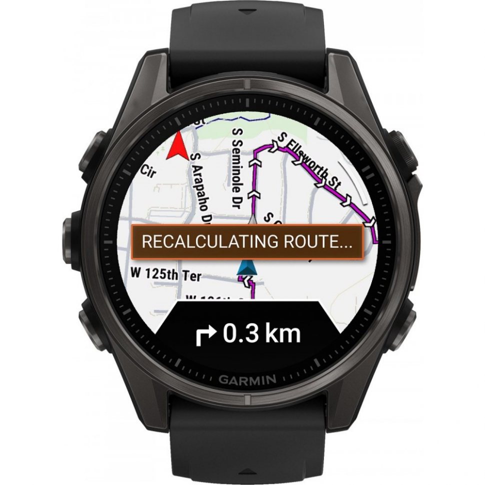 Garmin 010-02903-21 Mens Watch fenix 8 AMOLED Sapphire crystal silicone strap 43mm 10ATM