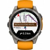 Garmin 010-02904-11 Mens Watch fenix 8 AMOLED Sapphire crystal silicone strap 47mm 10ATM