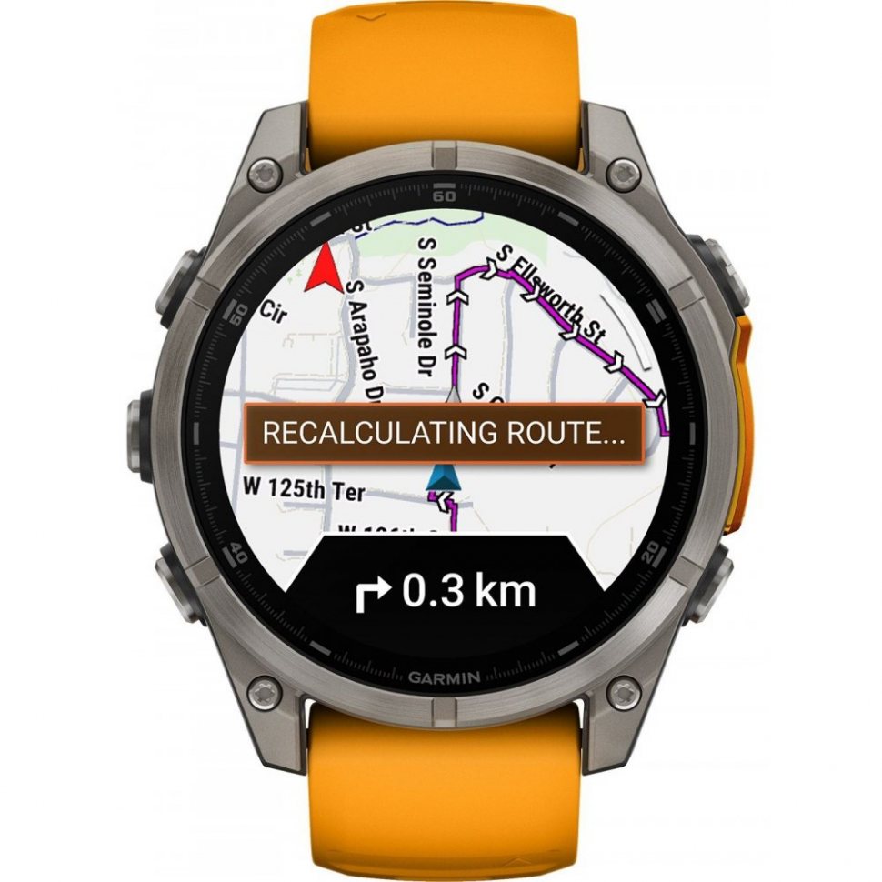 Garmin 010-02904-11 Mens Watch fenix 8 AMOLED Sapphire crystal silicone strap 47mm 10ATM