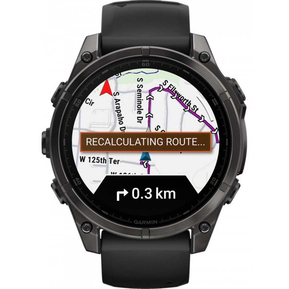 Garmin 010-02904-21 Mens Watch fenix 8 AMOLED Sapphire crystal silicone strap 47mm 10ATM