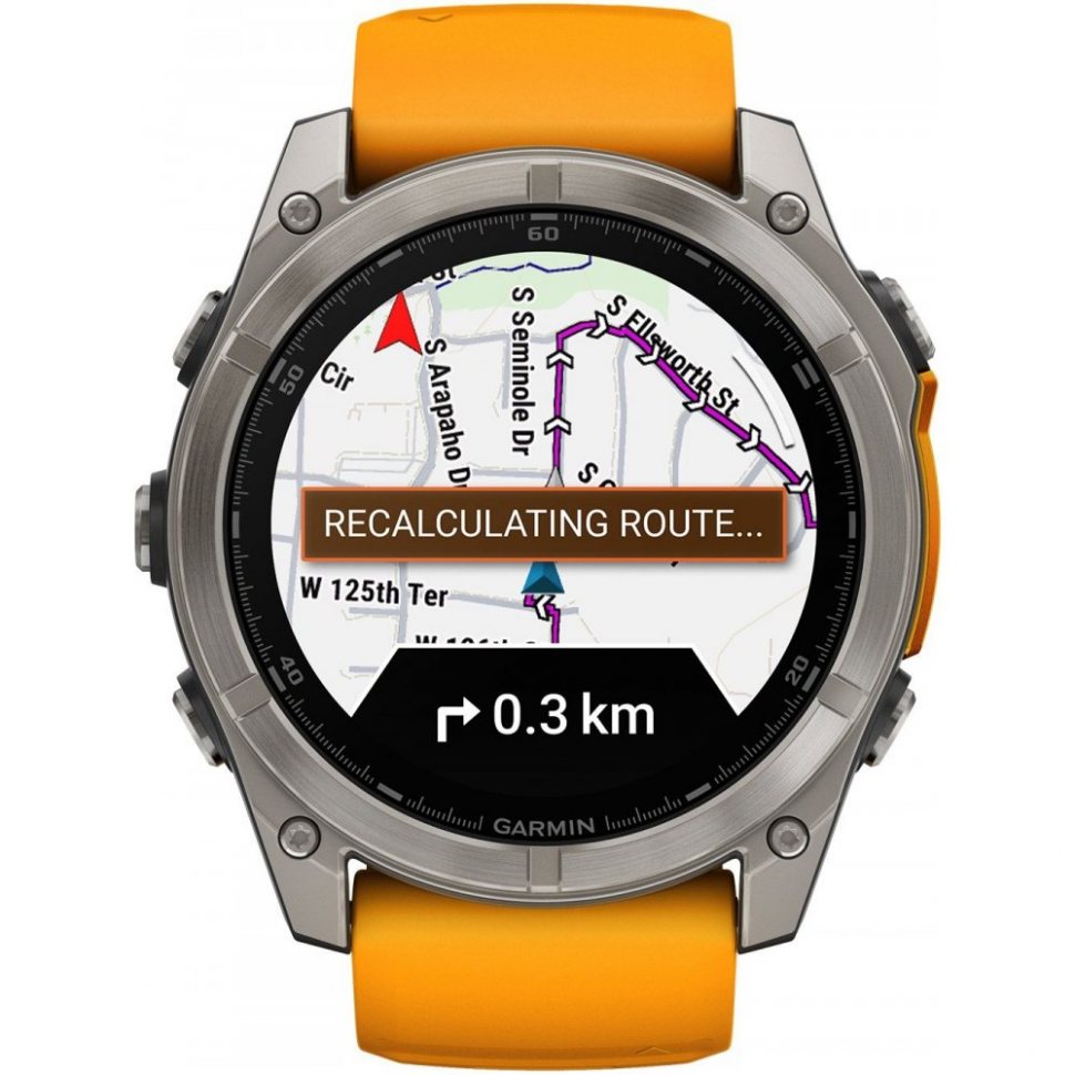 Garmin 010-02905-11 Mens Watch fenix 8 AMOLED Sapphire crystal silicone strap 51mm 10ATM