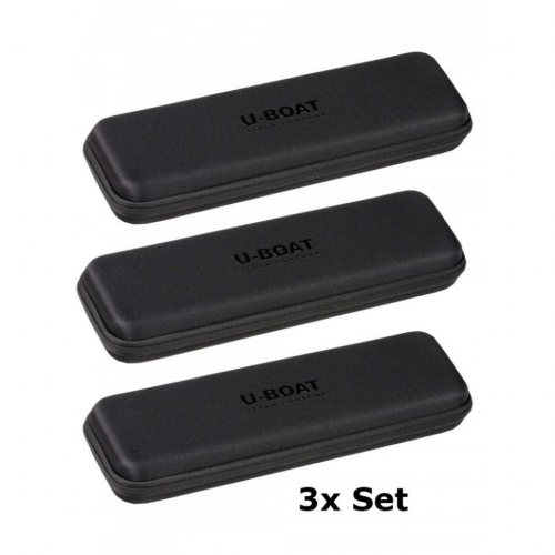 U-Boat 43594 black set of 3 wristwatches travel case