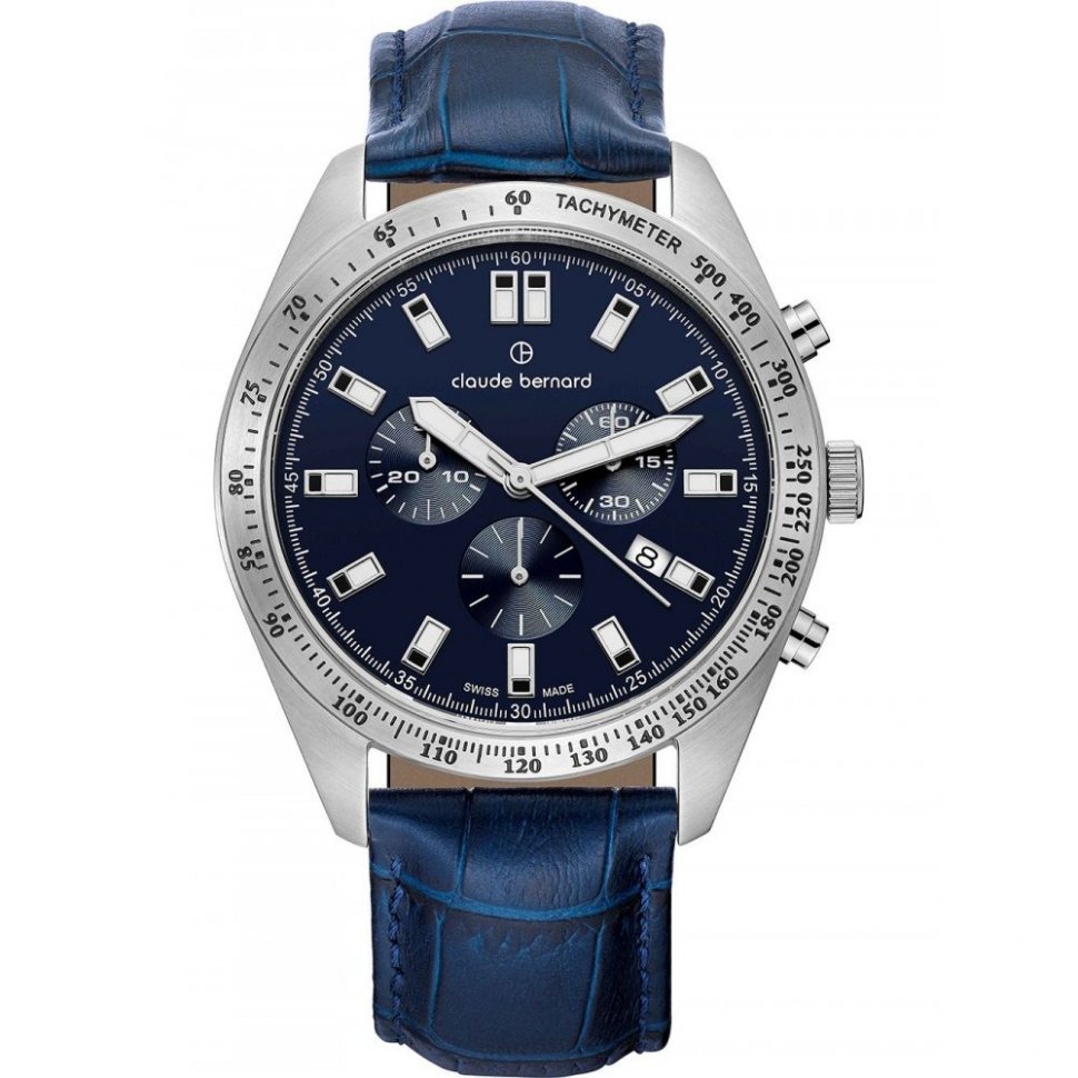 Claude Bernard 10247-3C-BUIN Mens Watch ST50 Chronograph 44mm 5ATM 