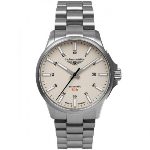 Bauhaus 2864M-5 Mens Watch Aviation Automatic Titanium 42mm 10ATM