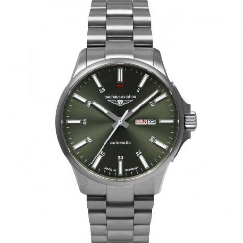 Bauhaus 2866M-4 Mens Watch Aviation Automatic Titanium 42mm 10ATM